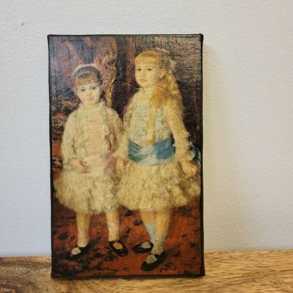 Vintage Oli Picture Two Girls Small Size - Picture 3 of 6